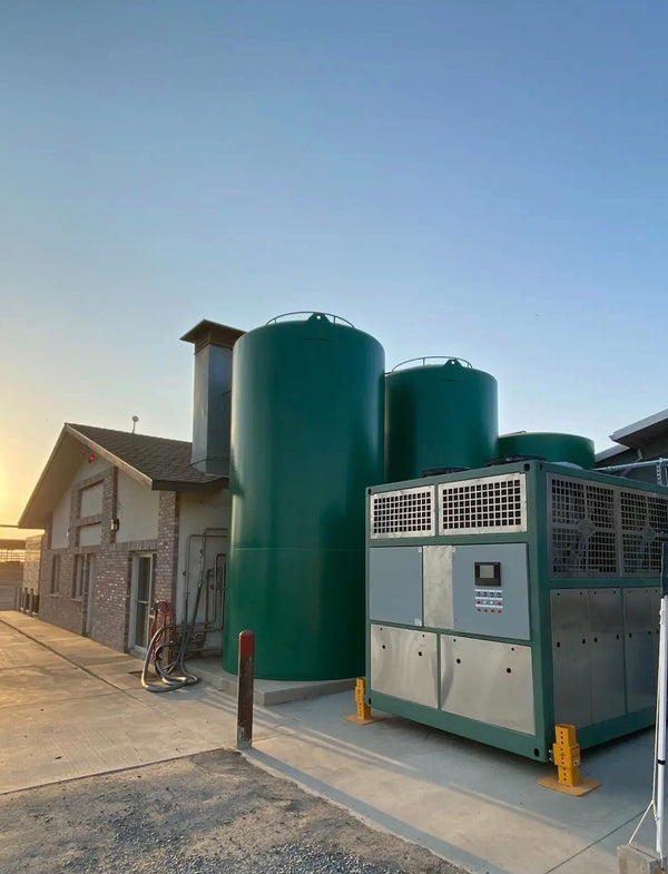 Chiller installed outside a food processing facility